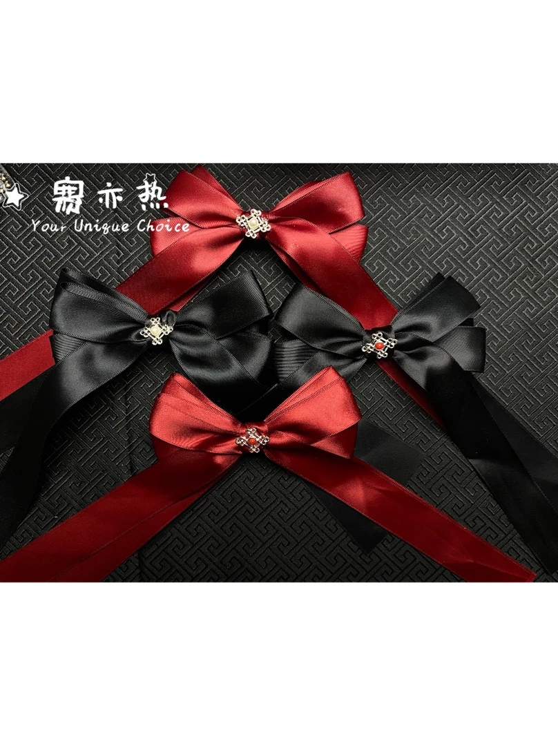 赛亦热 民族风蝴蝶结发夹网红超仙气质可爱红色