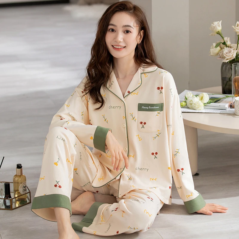 月子服夏季产后哺乳孕妇睡衣怀孕期长袖春秋休闲大码家居服套装