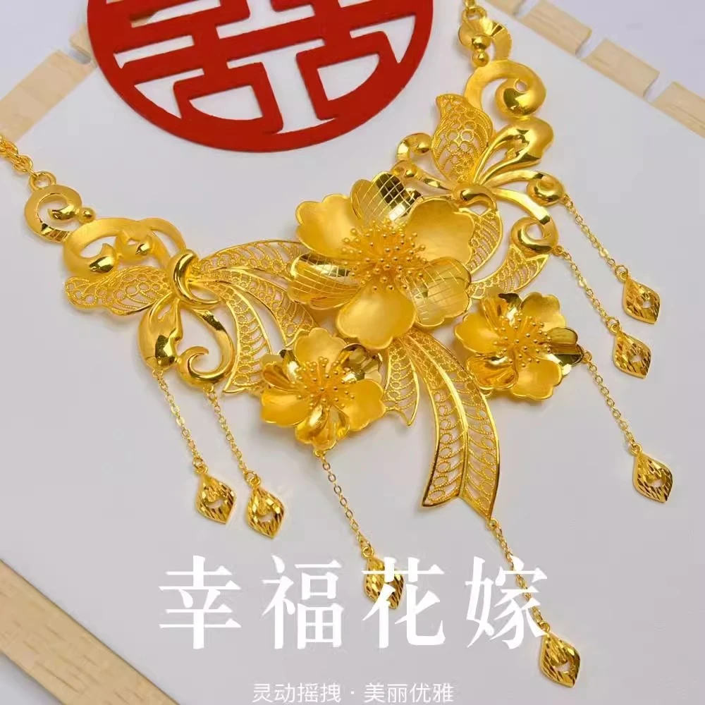 铜合金项链  云南西双版纳傣族民族风节日特色幸福花嫁项链泼水节