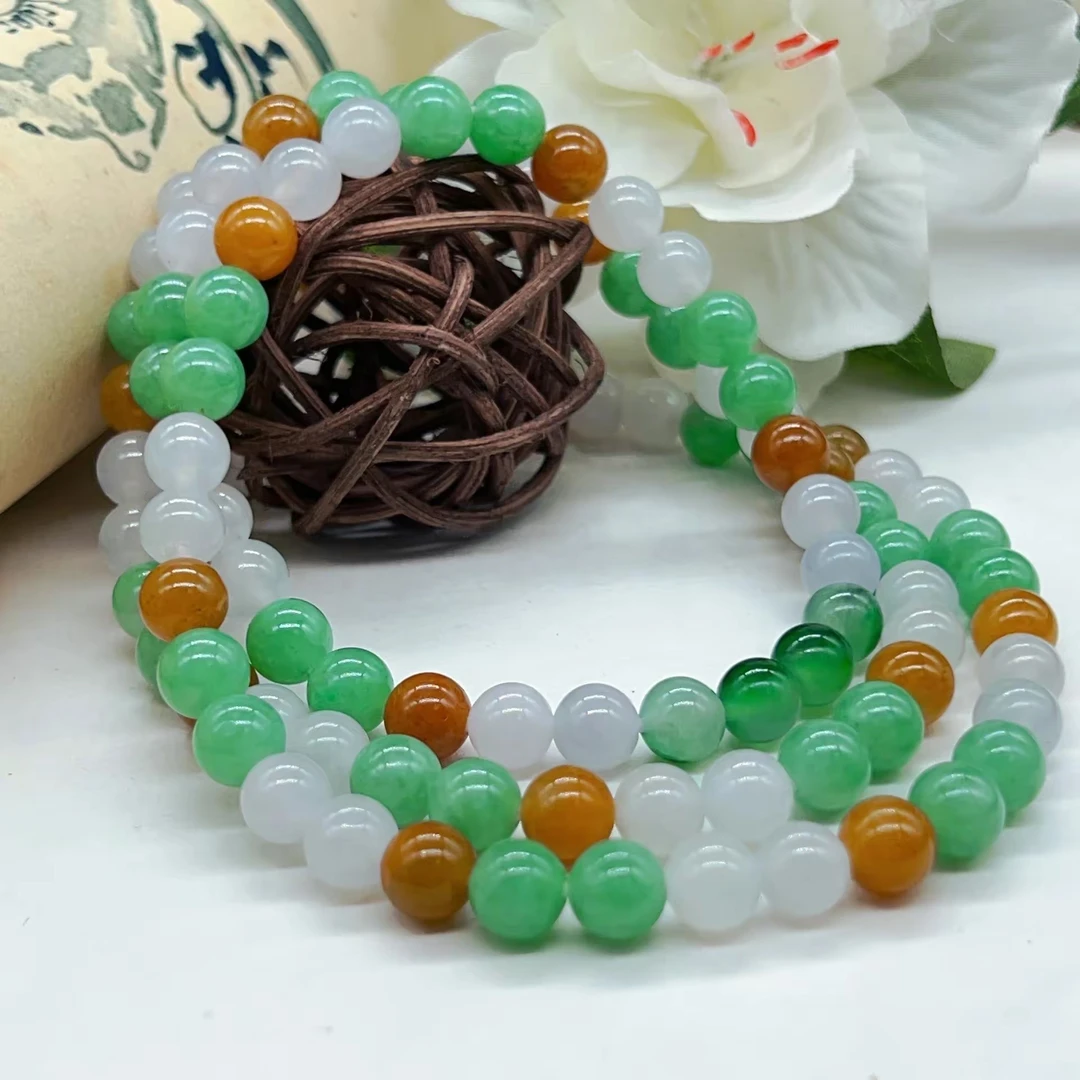 天然缅甸翡翠A货，定制珠串