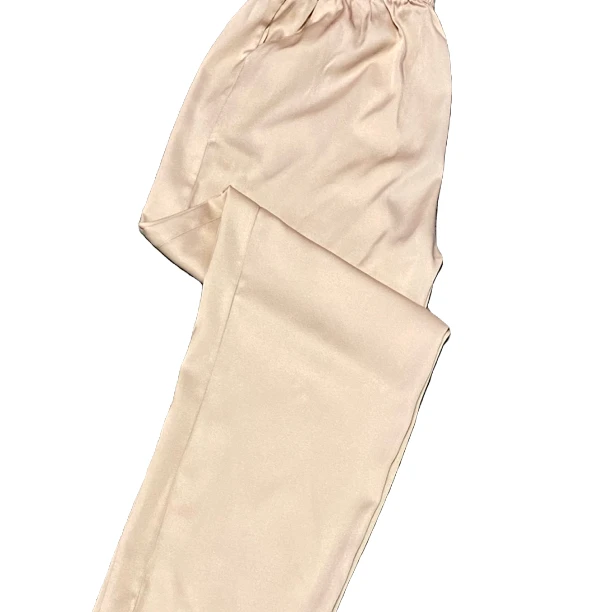 100桑蚕丝重磅弹力双乔缎直筒真丝长裤口袋休闲裤女夏新款小脚口