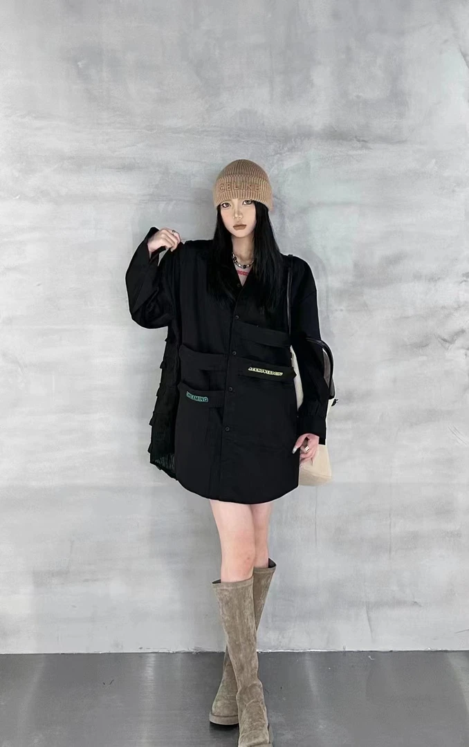 【英子推荐】潮牌女装秋季新款欧美街头风蕾丝宽松衫衣休闲百搭外套