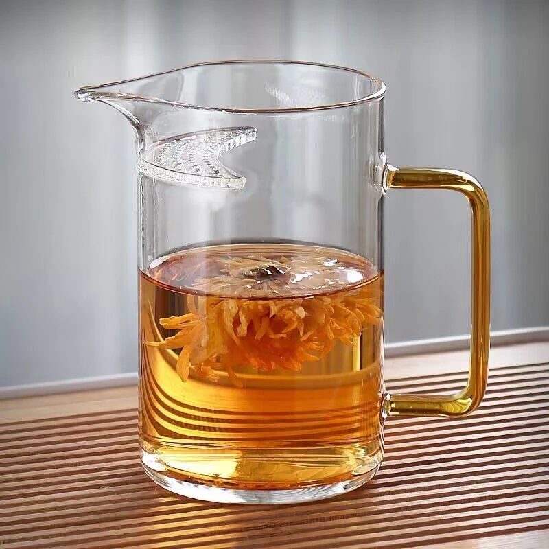 昭奕轩茶杯玻璃水杯透明大容量绿茶杯耐热月牙玻璃茶杯耐高温茶水