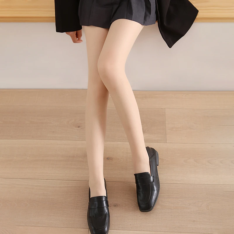 丝袜春夏裸感黑丝袜超薄菠萝袜防勾丝裤袜网红光腿神器肤色黑色