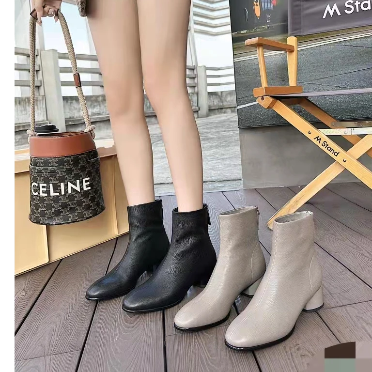 12-22-8M5112-1女士羊皮秋冬舒适百搭女靴