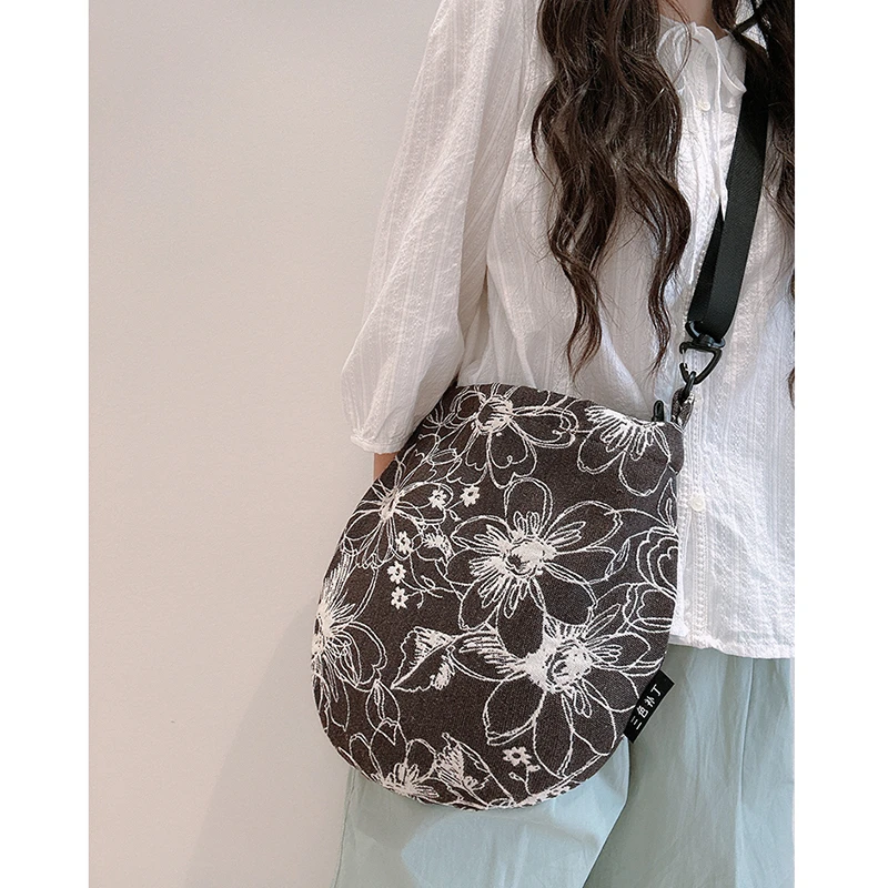 三色补丁新中式栀子花斜挎包女2025春夏新款小众设计风包包单肩包