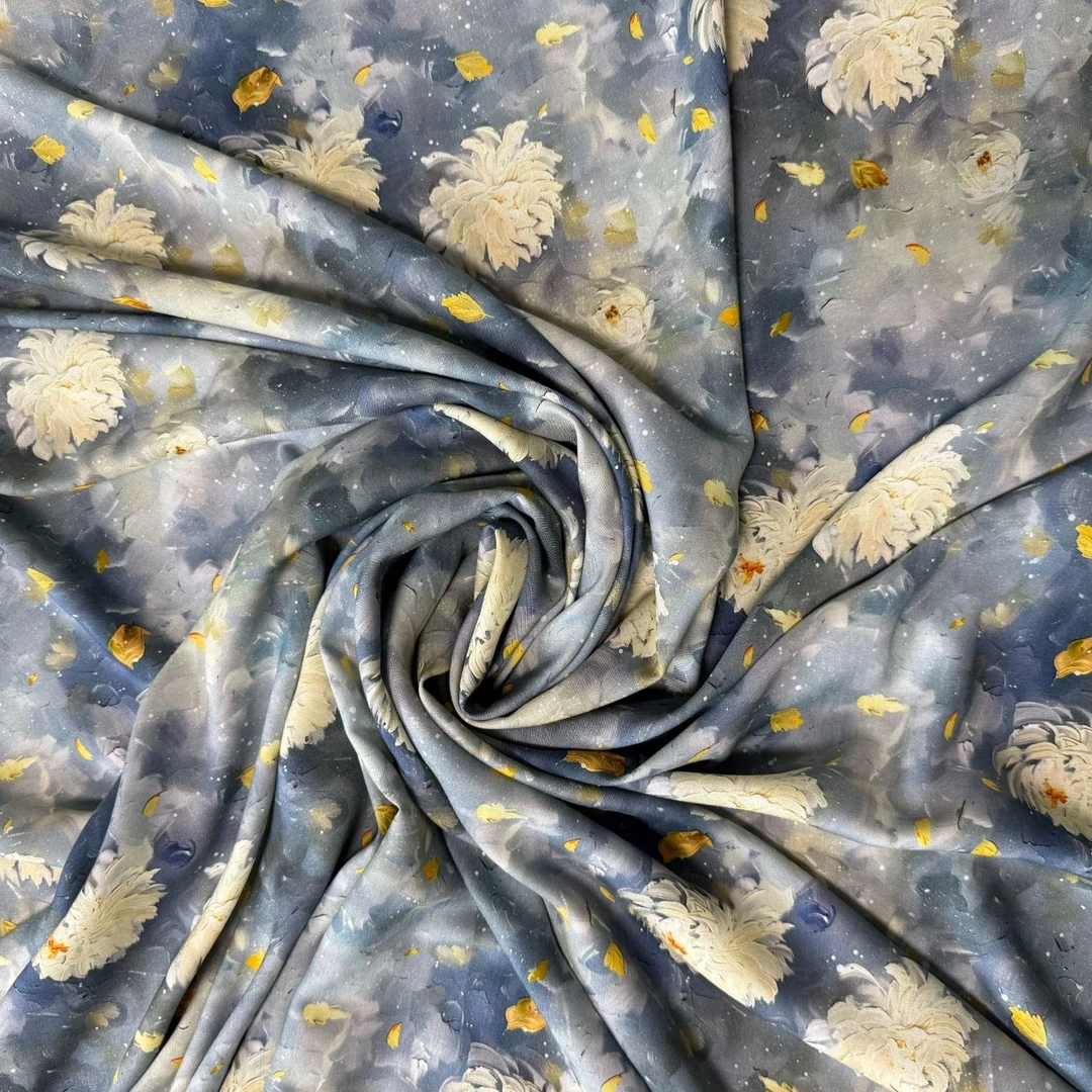 精品木棉 睡莲 数码印花 服装面料