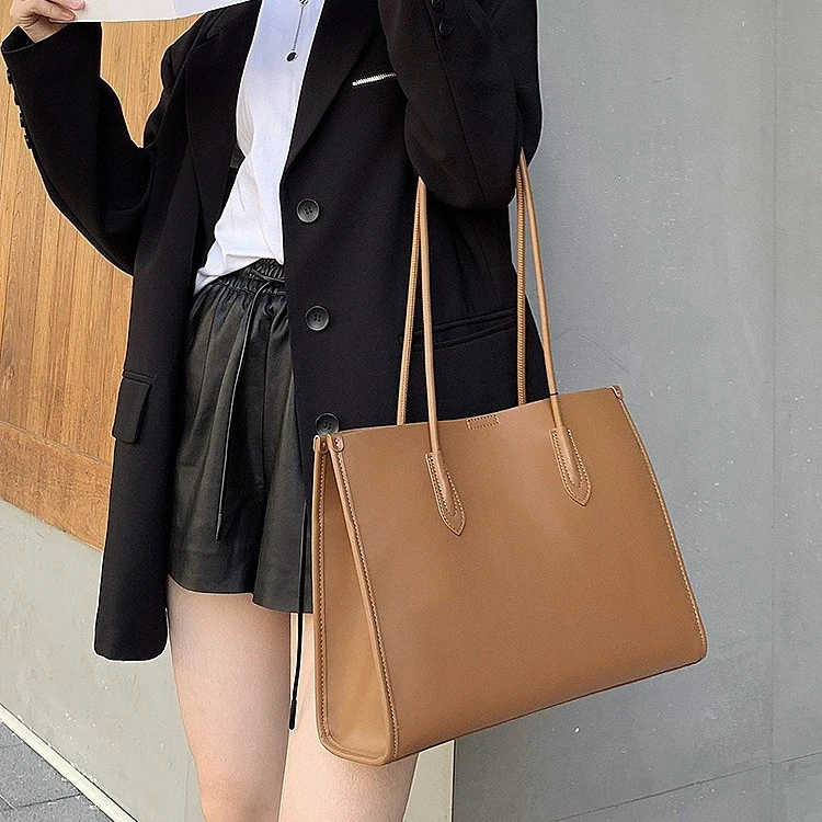 FK2024新款牛皮托特包真皮女士包包大容量单肩包手提通勤女包