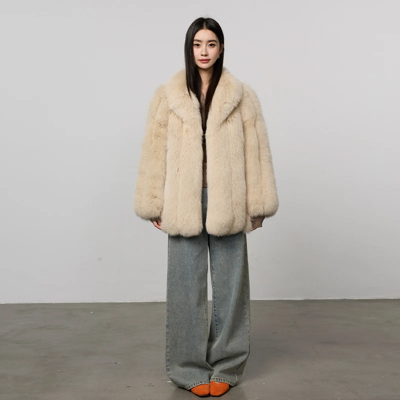 2025新款进口狐狸毛外套女中长款整皮年轻毛毛24957