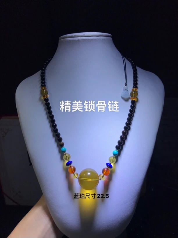 纯天然缅甸琥珀项链