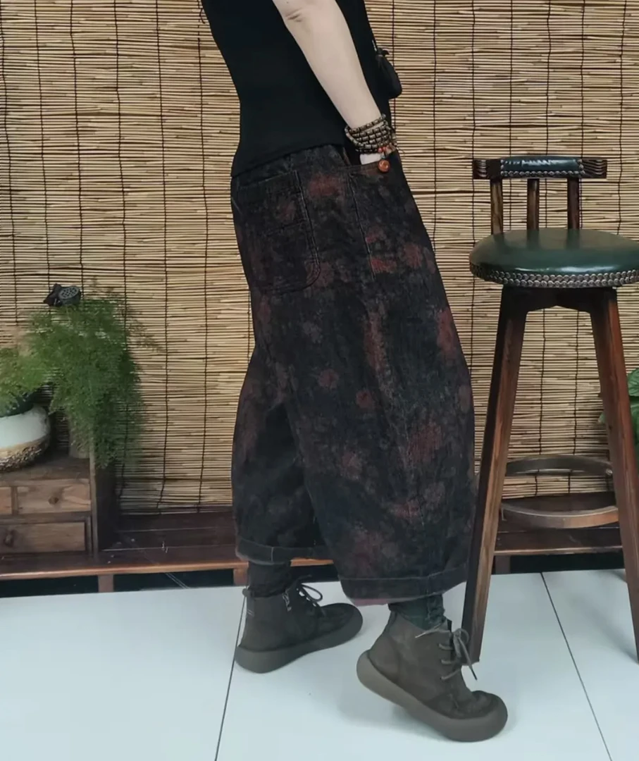 【萤锦】冬季新款加厚加棉定制花型灯芯绒棉裤长85，90- 160斤