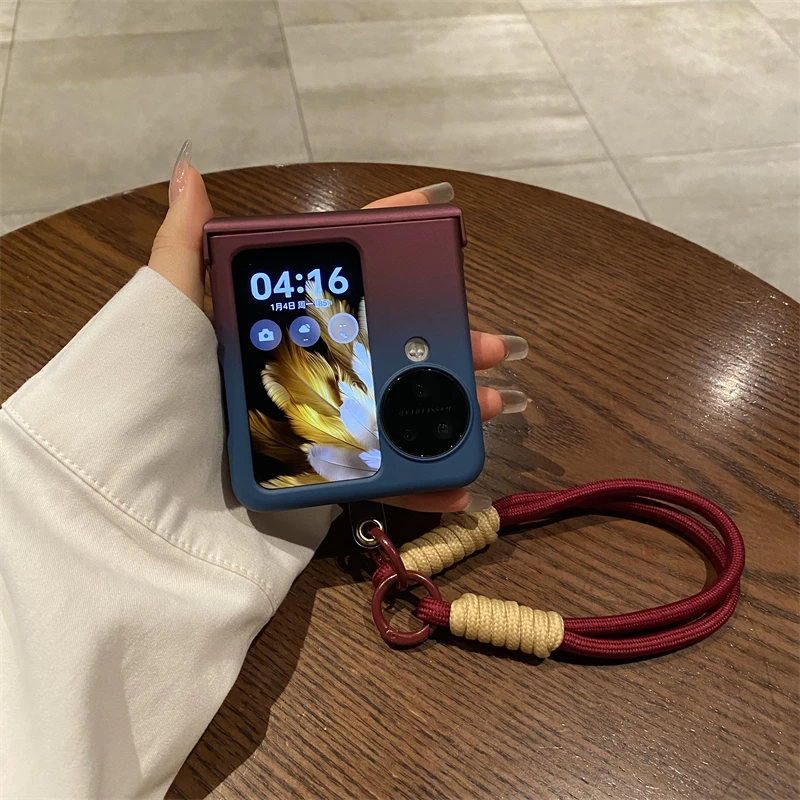 适用于OPPOFindN3Flip手机壳渐变磨砂铰链全包手提n3flip保护壳潮