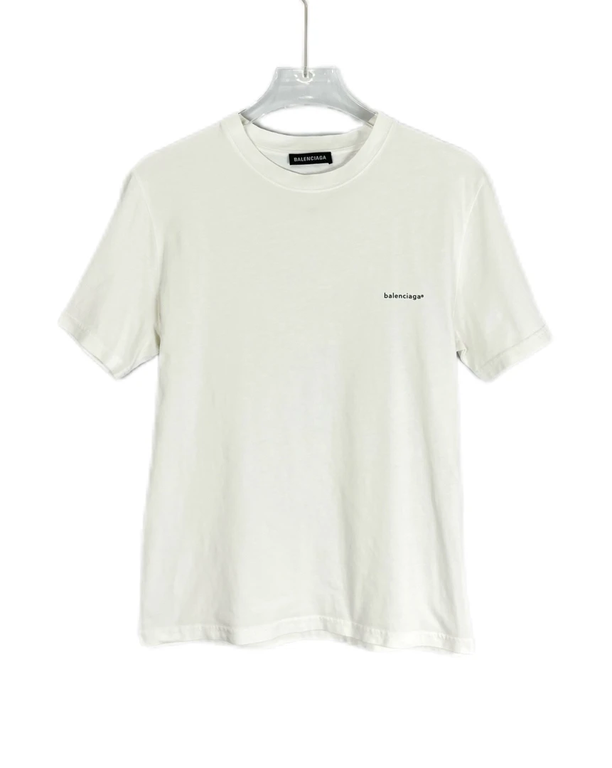 99新 8333615 Balenciaga 巴黎世家 logo印花圆领短袖T恤 白色