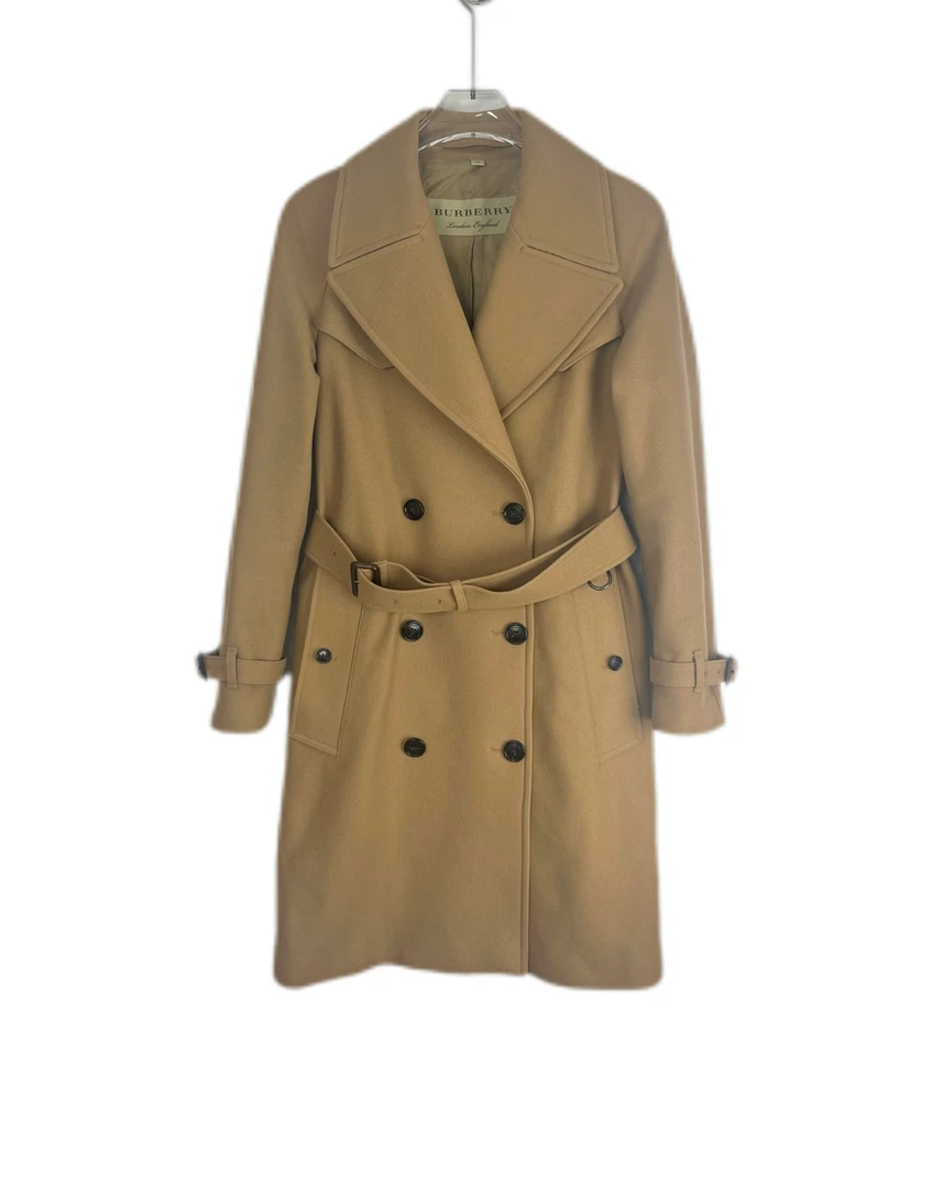 99新 9136396 Burberry 博柏利 羊毛大衣双排口长袖腰带款 UK4码