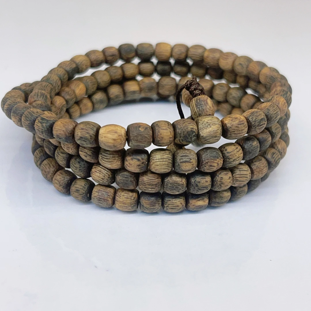 【珊木居】S1173TB 乌身圆叶树心油直切0.5多圈沉香手串