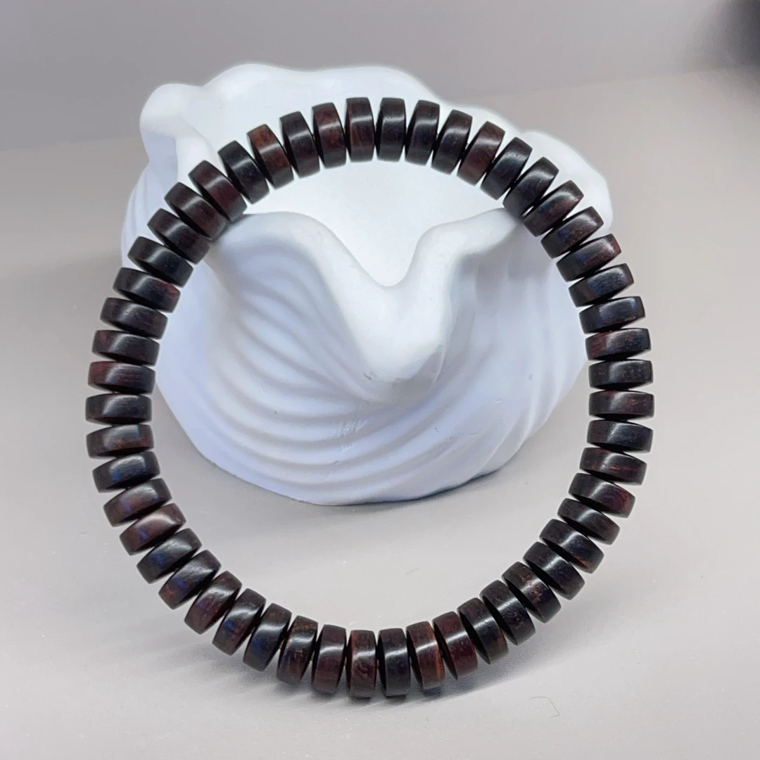 【珊木居】S1707 海南黄花梨紫油梨药片珠单圈手串