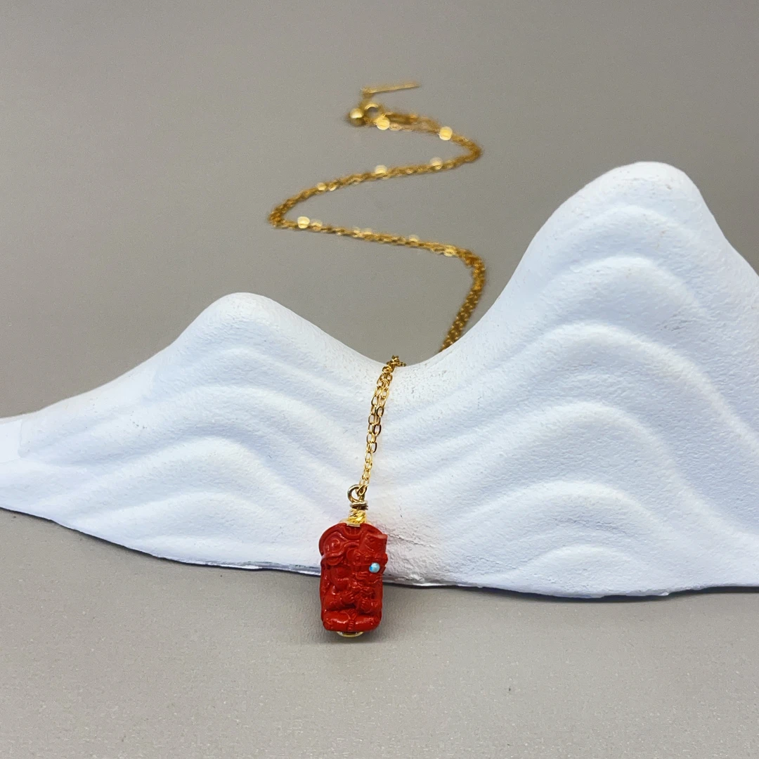 天然辰砂【珊木居】QT327JY 扎基 朱砂扎基吊坠