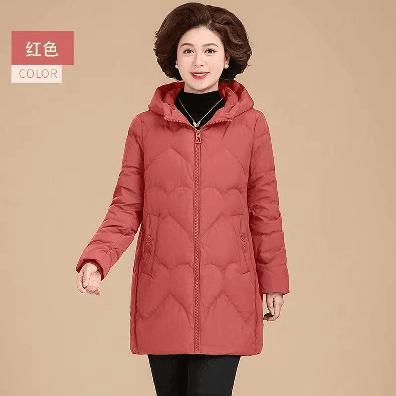 妈妈羽绒棉服中长款大码2022新款老年人棉袄中老年女冬装外套棉衣