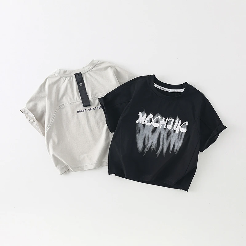 【现货】儿童T恤夏季新款男童韩版时尚洋气设计师风短袖AX744