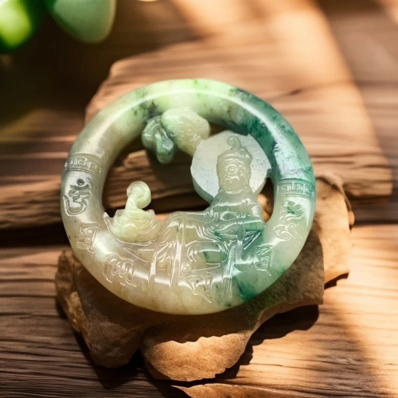 天然玉石南阳特色独山玉镂空观音菩萨悟道六字真言玉石挂件A326