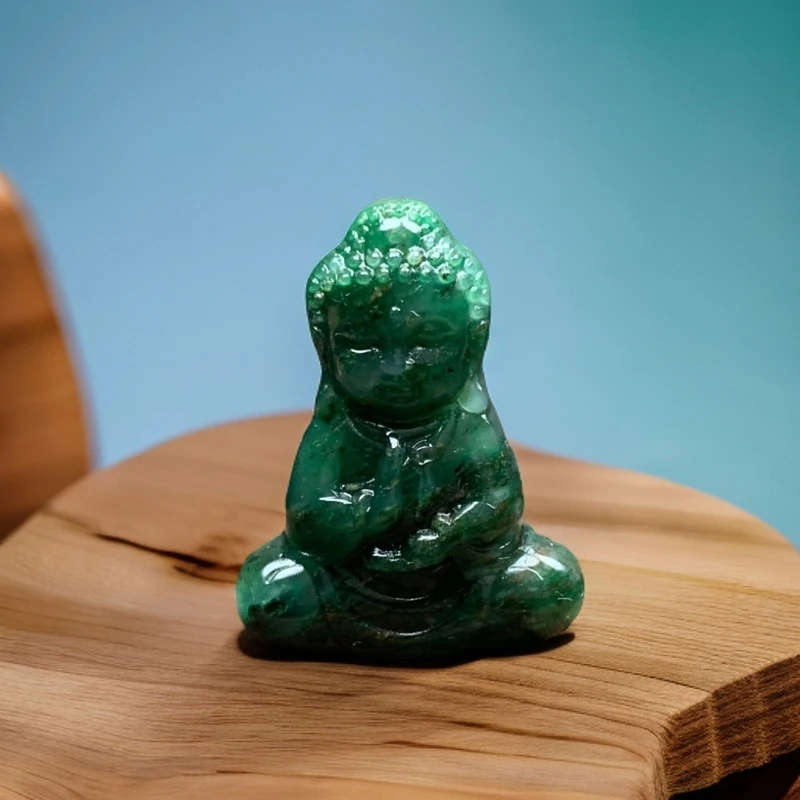 天然玉石南阳特色独山玉男女款平安吉祥宝宝佛A341：35×27×8.5mm