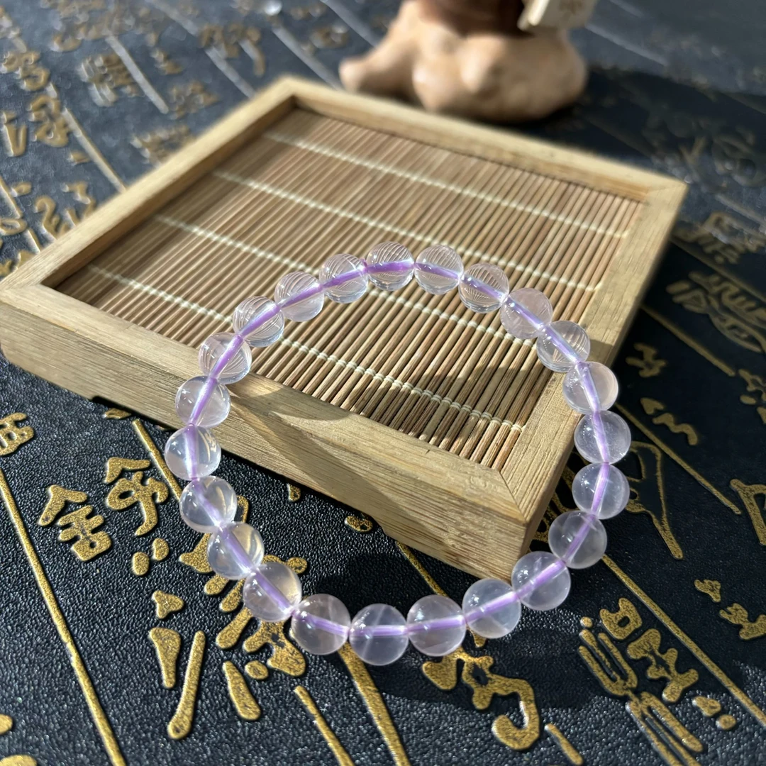 【奶爸珠宝】天然紫玉晶女款水晶手串8mm+ 425