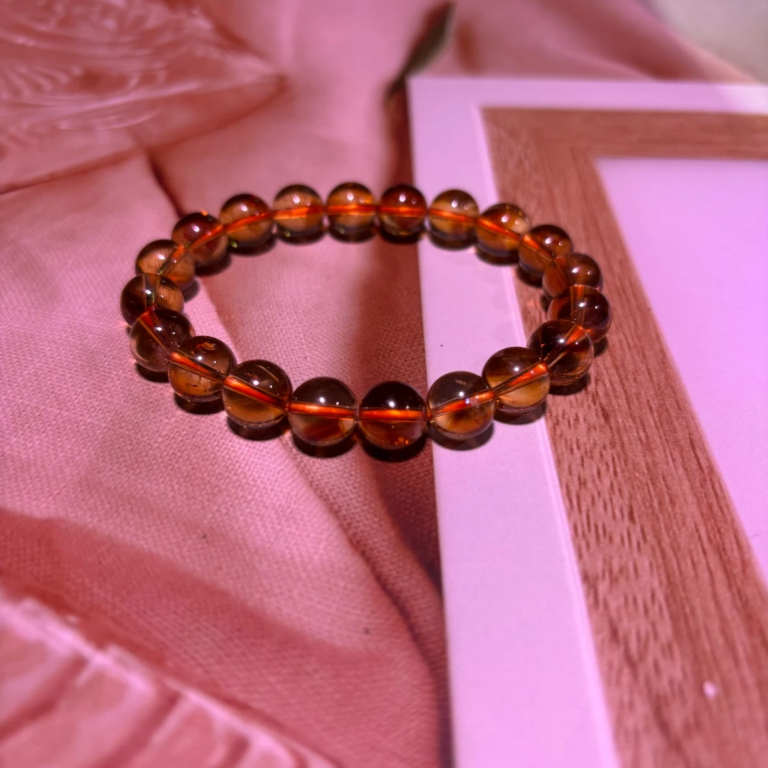 【奶爸珠宝】天然黄水晶手串9mm+ 112