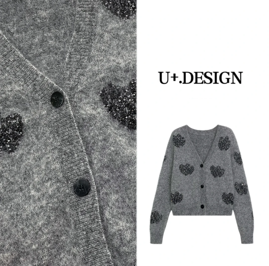 U+气质毛衣【海枯石烂】秋冬新款时尚气质休闲上衣F7289