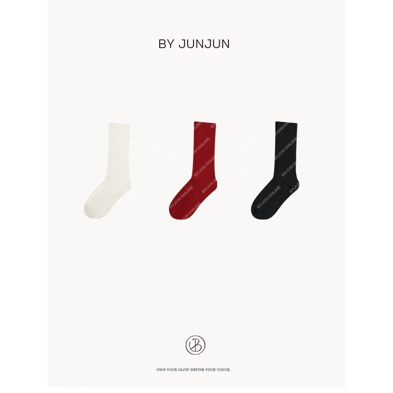 Byjunjun小众设计师 百搭极简三色缪系袜