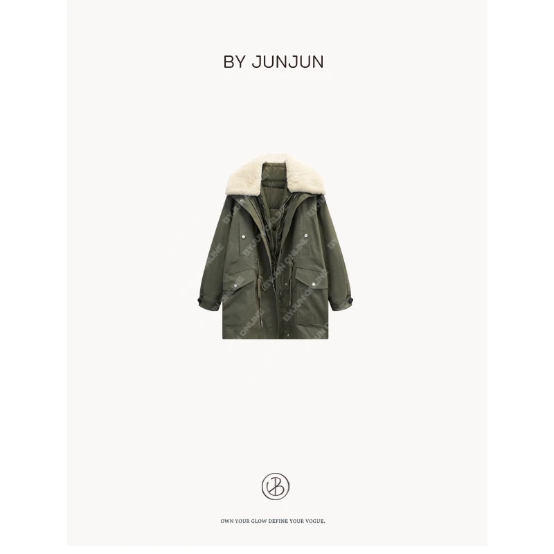 ByJunjun 2024冬季新款【鹅眉派】羊毛领鹅绒派克服C24W33800