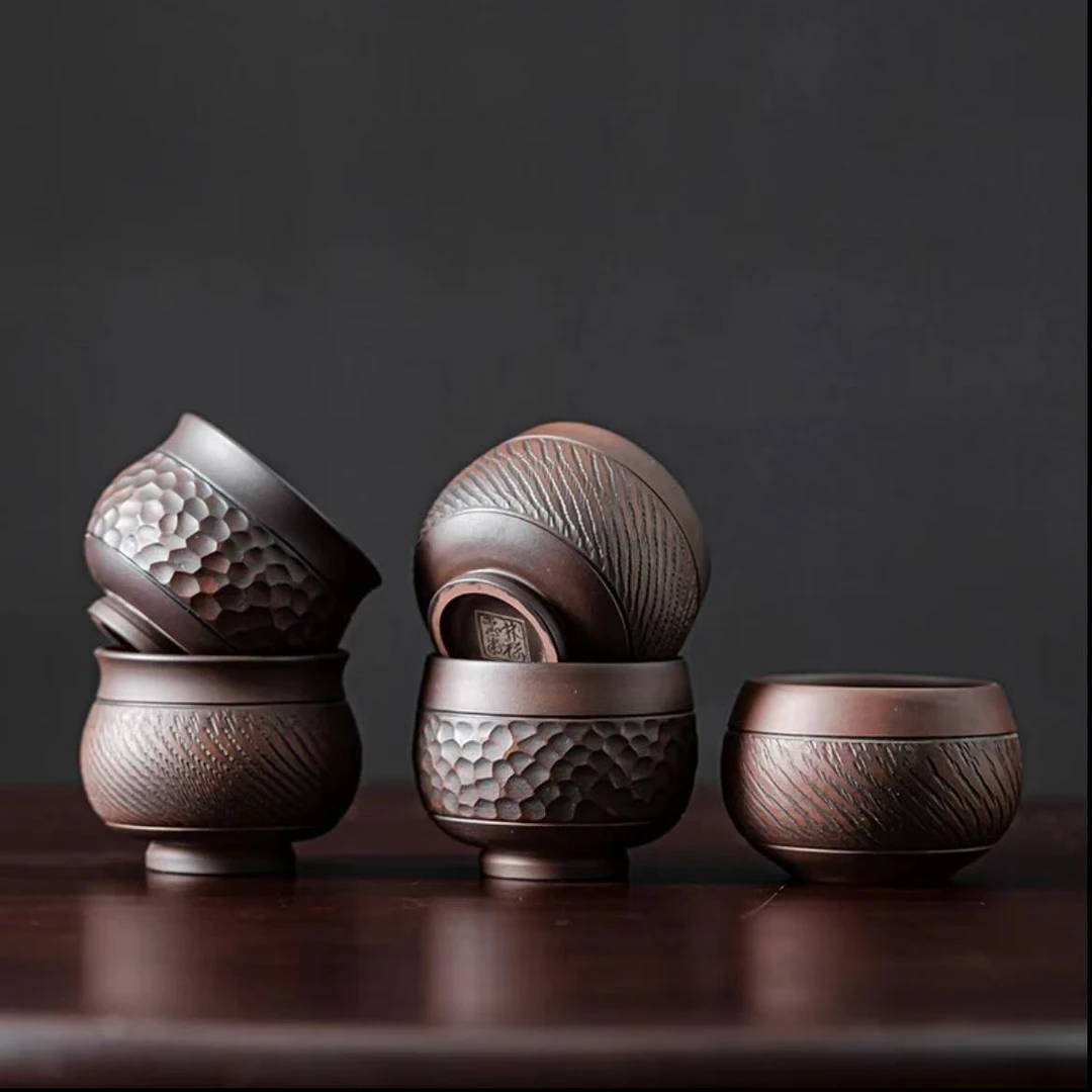 林福玺纯手工紫陶大号主人杯单杯家用礼盒装80毫升