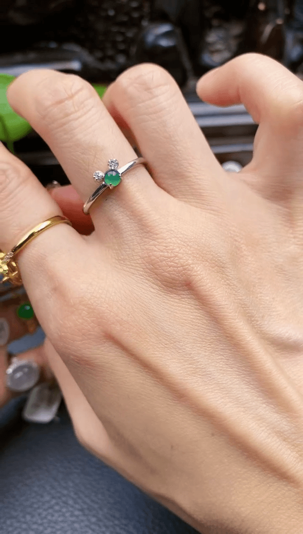 【闪购商品】翡翠戒指银S925镶嵌24