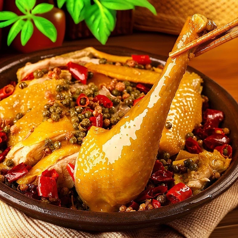 正宗四川椒麻鸡1000g手撕鸡开袋即食卤味麻辣整只熟食麻椒鸡鸡肉