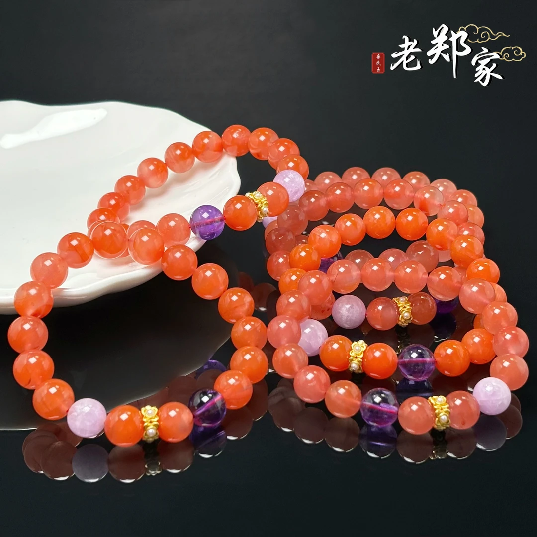 【老郑家】天然南红玛瑙DIY手串 约10mm(多样性发1件) 986