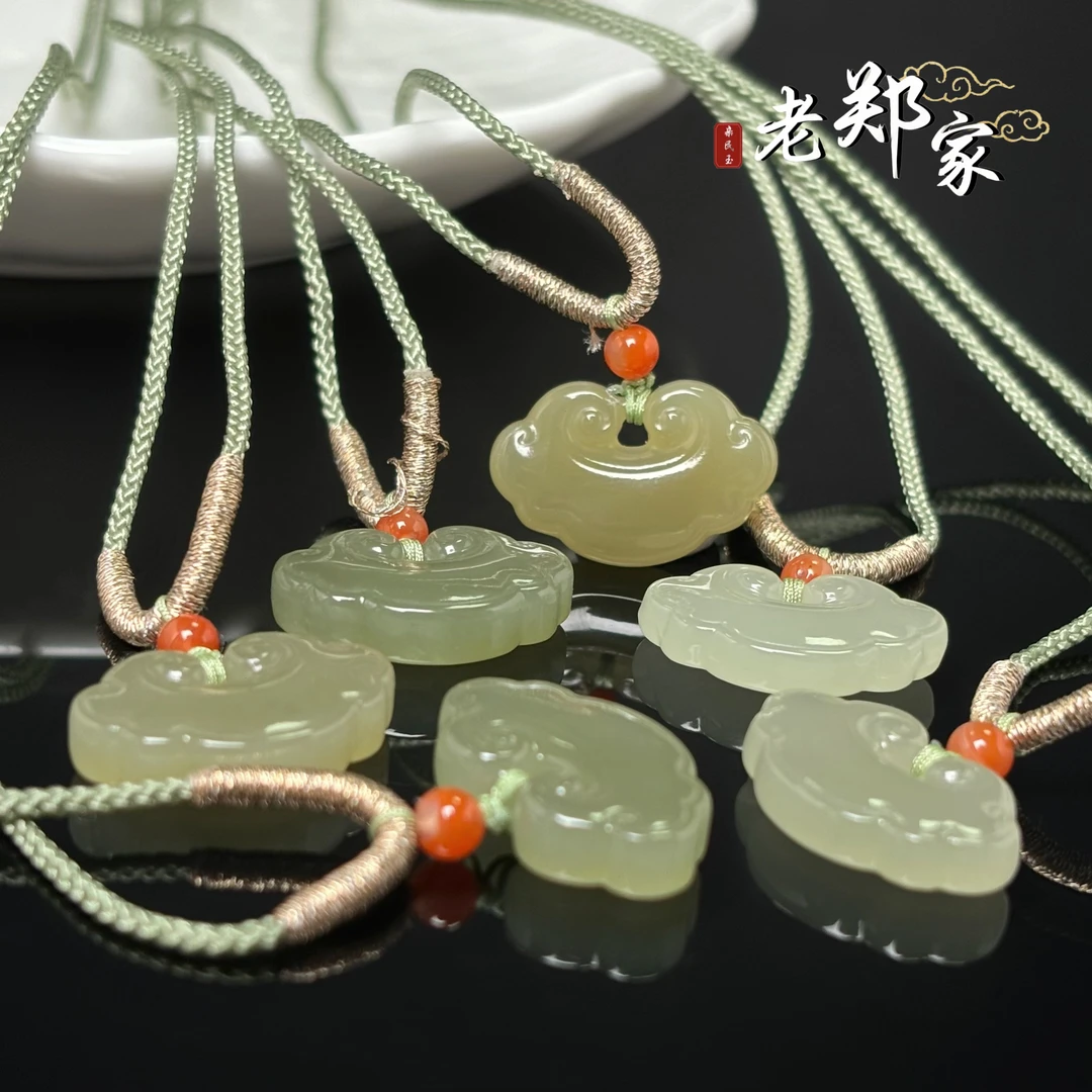 【老郑家】和田玉如意锁挂件（多样性发一件）1657-1