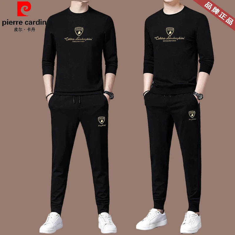 皮尔卡丹大牌潮流搭配套装休闲服男时尚帅气男士高端运动服装春装