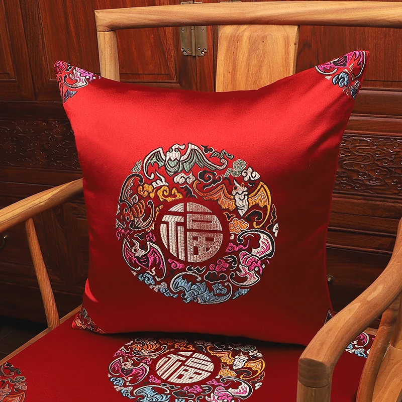 红木沙发靠垫中式抱枕靠枕绸缎古典靠背明清实木抱枕扶手枕定制