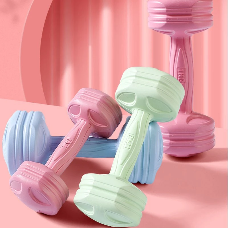 女士哑铃家用健身瑜伽练手臂小哑铃1kg健身操用练肩背包胶塑身