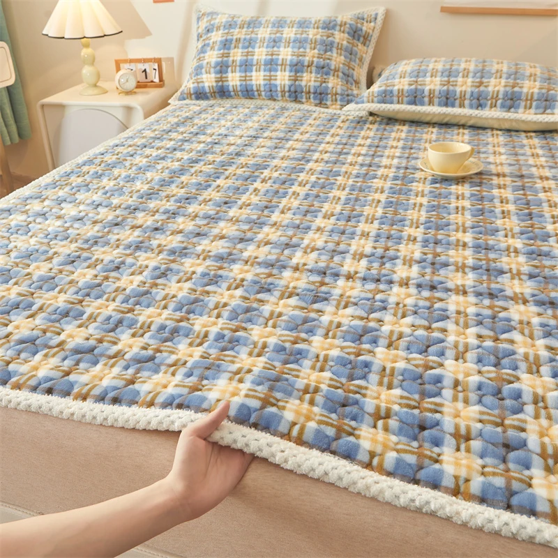 牛奶绒床褥床垫软垫家用卧室珊瑚法兰绒垫被褥子冬季宿舍学生床毯