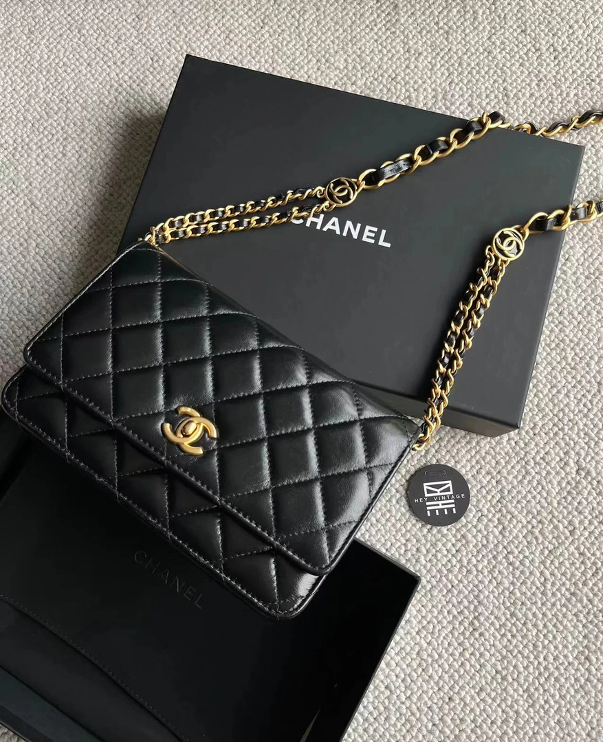 全新未使用 Chanel/香奈儿 工价30800 24p限量黑金woc包 8956534