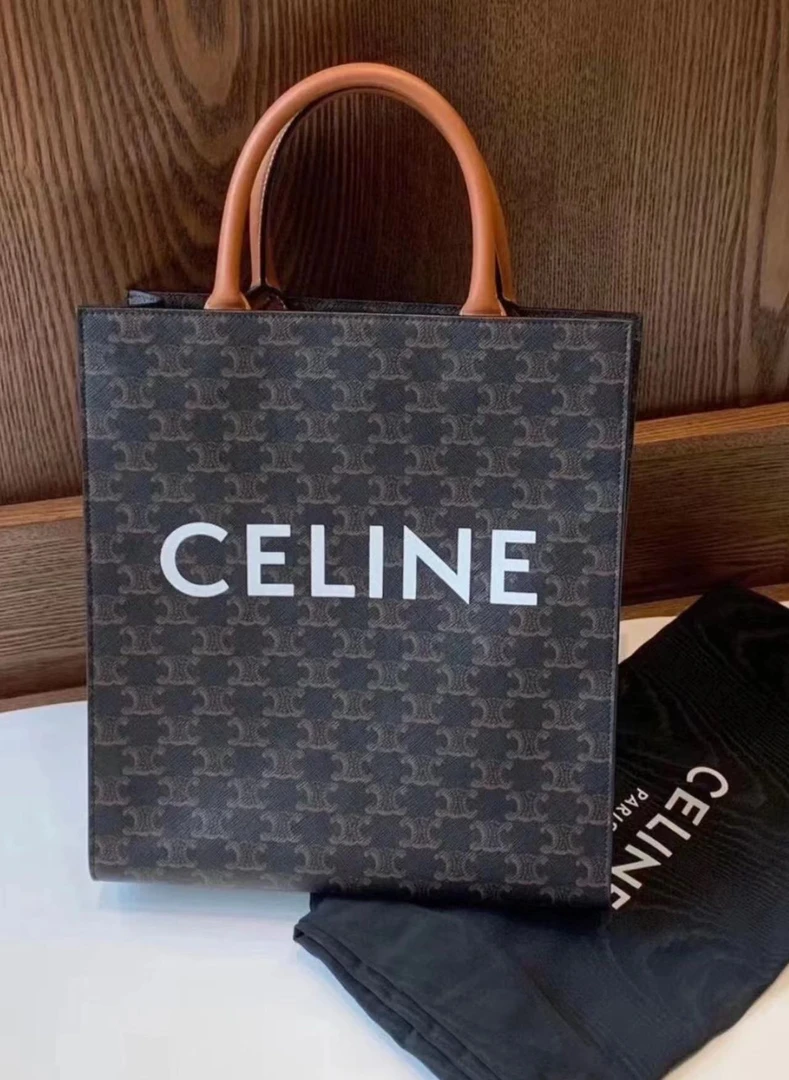 95新  黑黑中古/ Celine 老花琴谱托特包大号 28cm 6605054