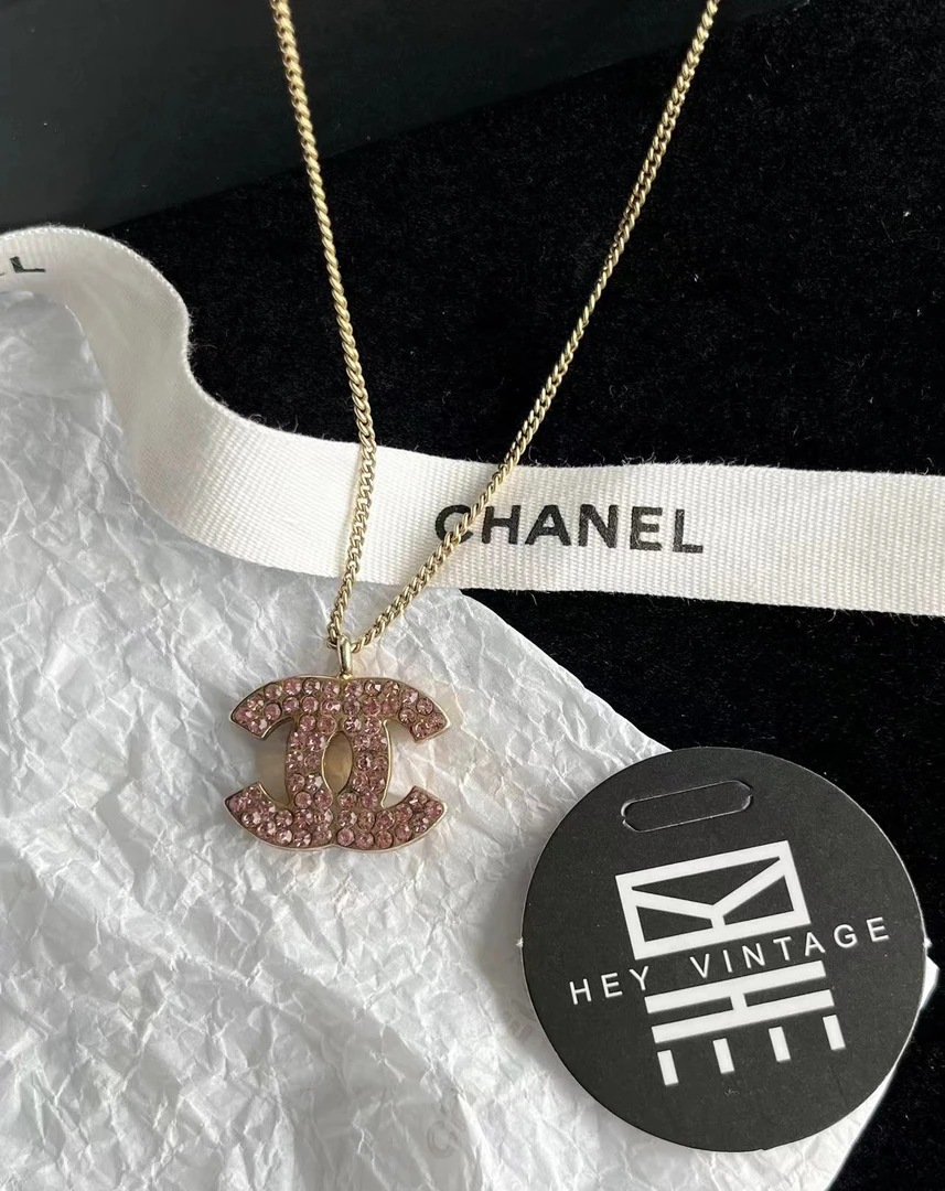 95新 Chanel/香奈儿 粉钻双C项链 8933285
