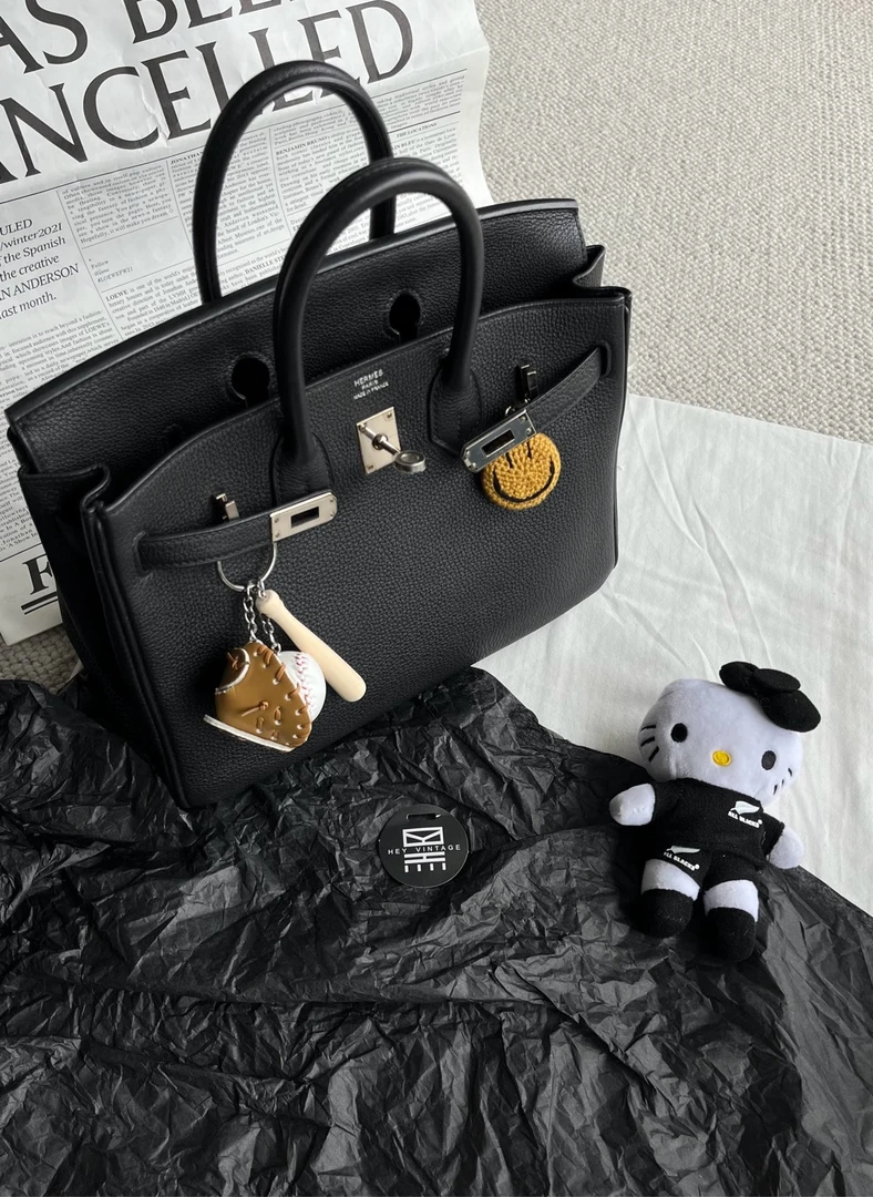 99新  Hermers 黑银togo birkin25铂金包 7500576