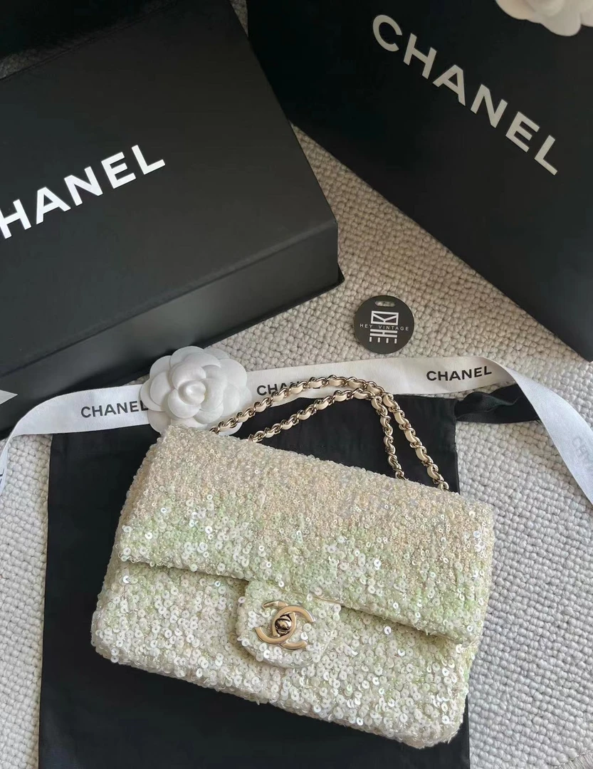 全新未使用 Chanel/香奈儿 芯片款23s 渐变亮片cf包 20cm 8585609