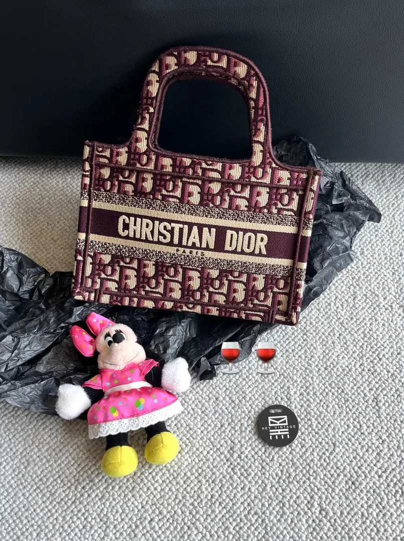 95新 DIOR/迪奥 Dior 酒红色mini booktote 23cm 9031165