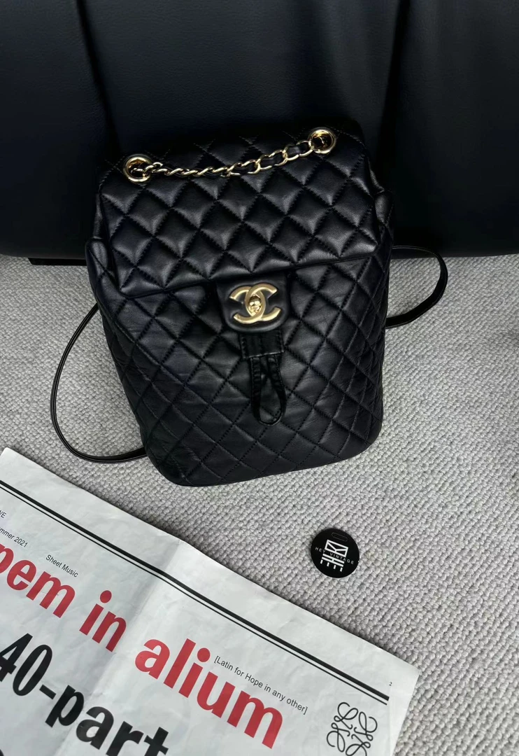 95新 Chanel/香奈儿 黑金萨尔茨堡双肩包 小号 21cm 9329739