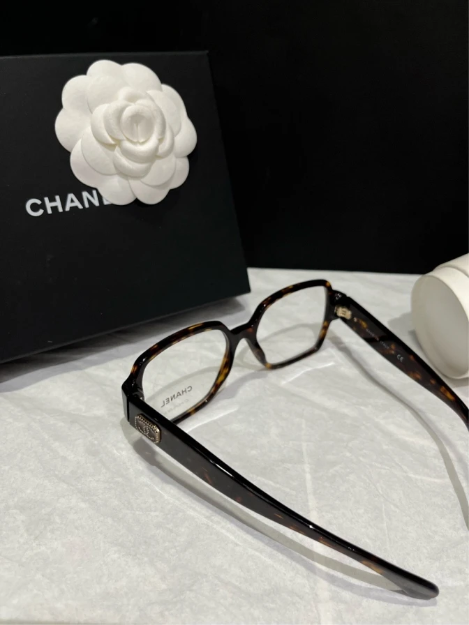 95新  黑黑中古/chanel 琥珀平光镜 3613057