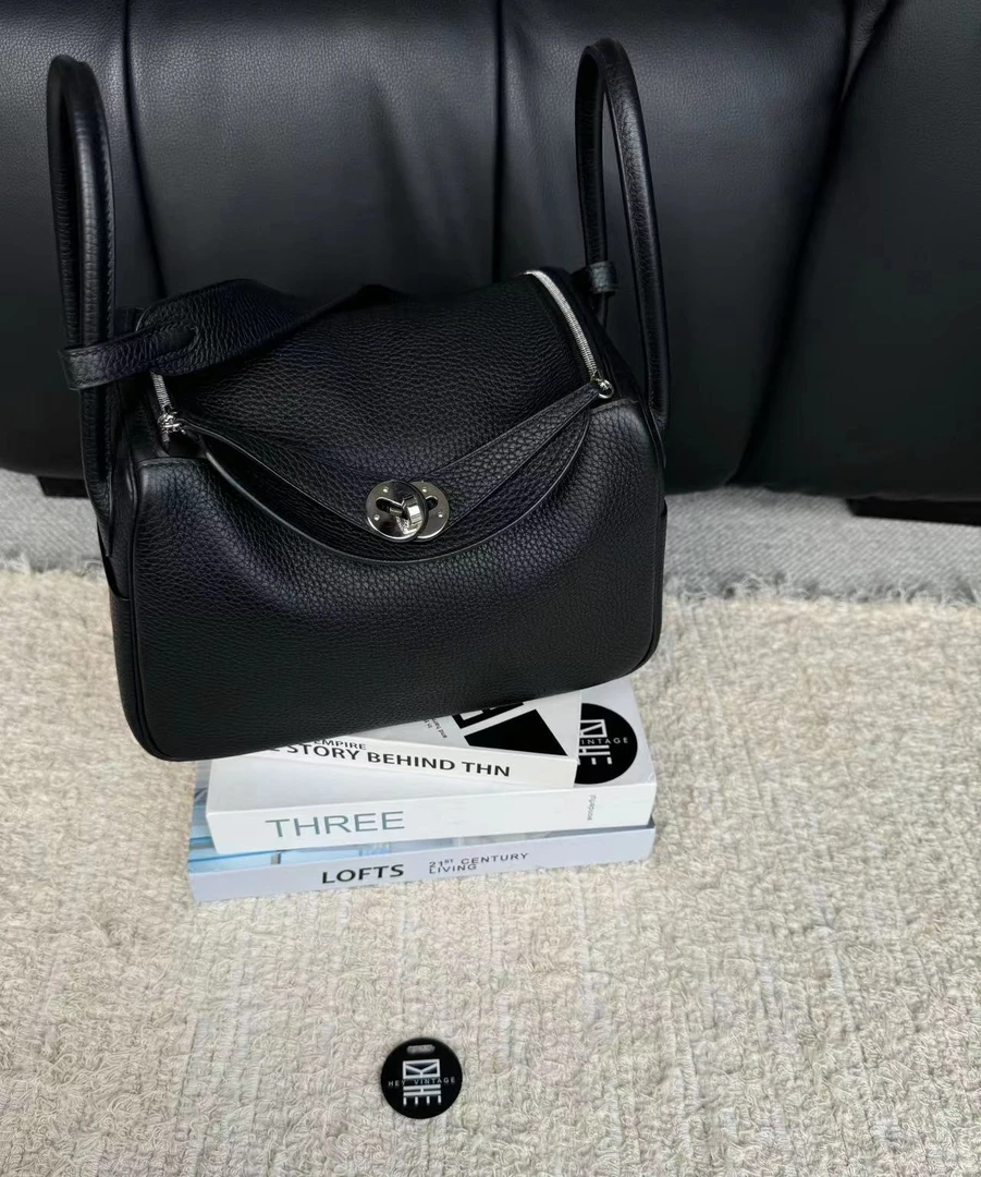 95新 Hermes/爱马仕 黑银Lindy包 26 9262753