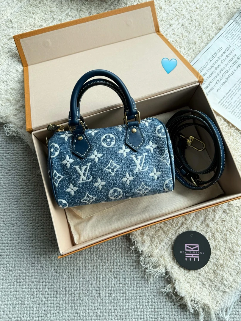 99新 LouisVuitton/路易威登 蓝牛仔speedy nano包 16cm 9241783