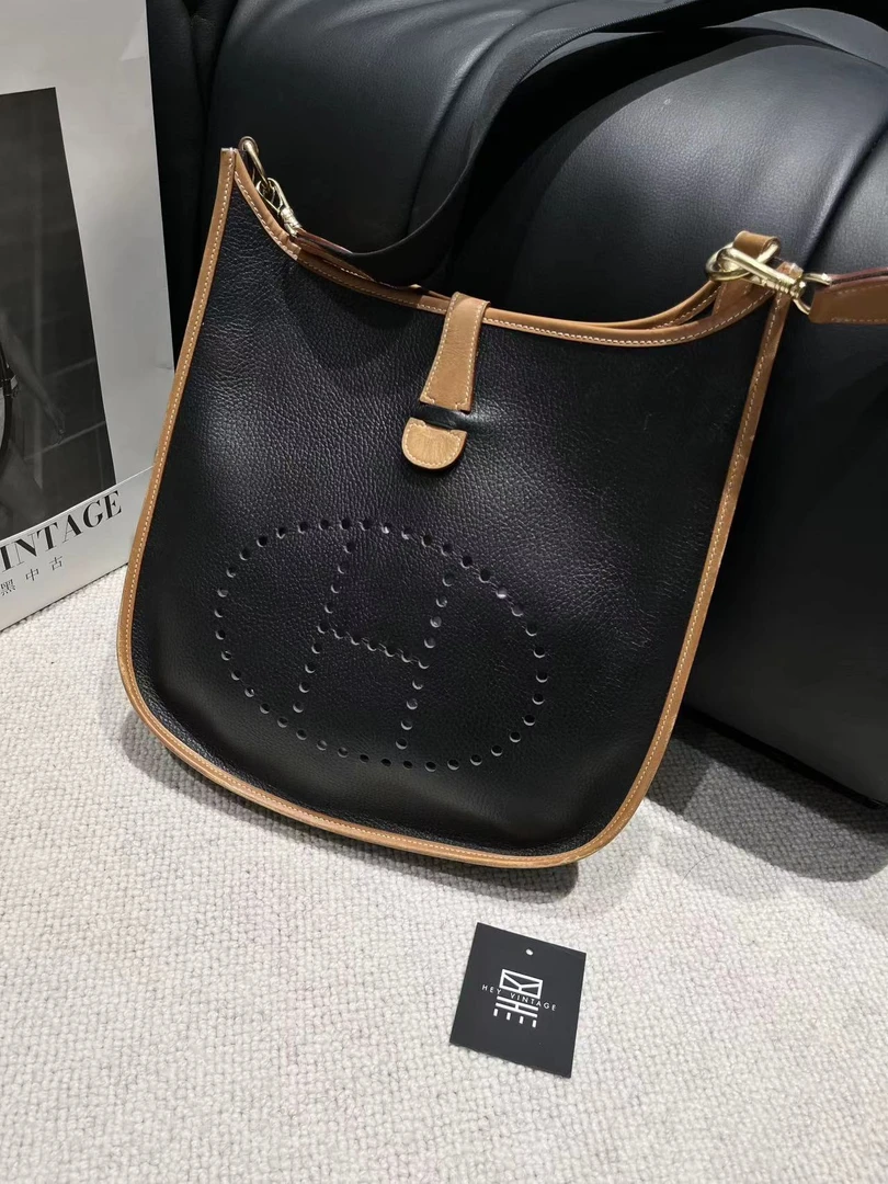 95新 Hermes/爱马仕  黑棕伊芙琳31包 7577075